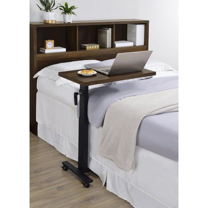 Geary Dark Pine Height Adjustable Mobile Bedroom C-Table