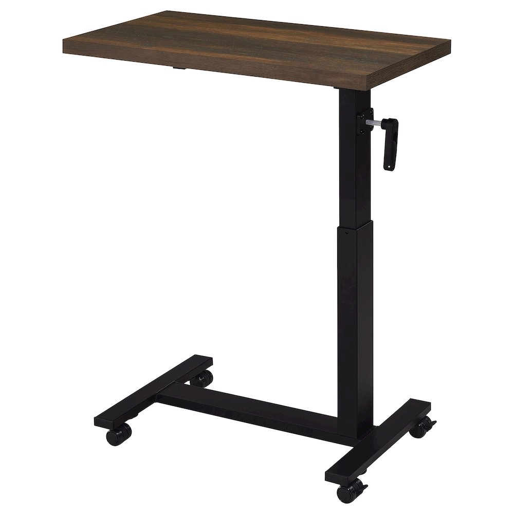 Geary Dark Pine Height Adjustable Mobile Bedroom C-Table