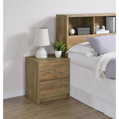 Geary Mango 2-drawer Nightstand LED Lights and USB