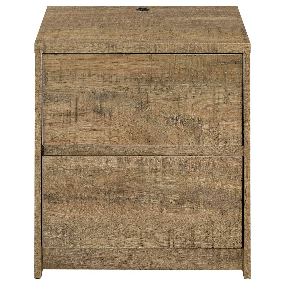 Geary Mango 2-drawer Nightstand LED Lights and USB