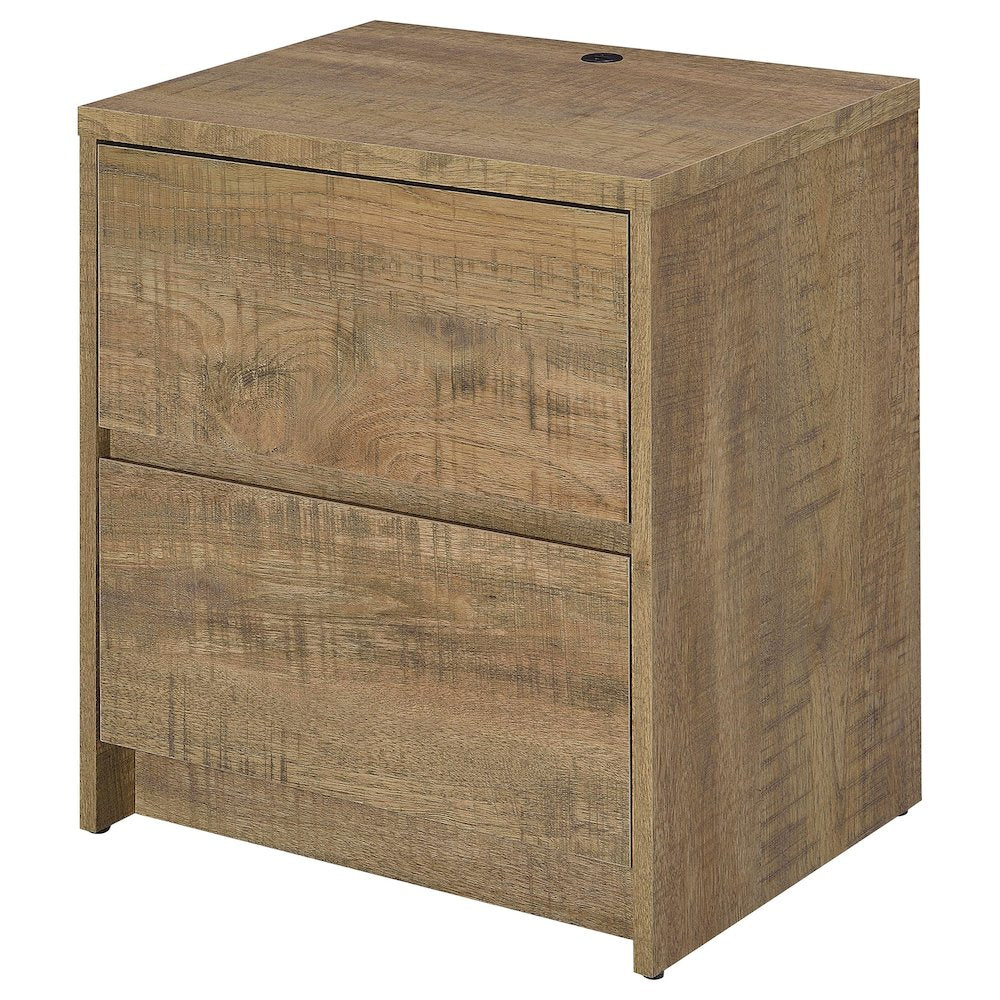 Geary Mango 2-drawer Nightstand LED Lights and USB
