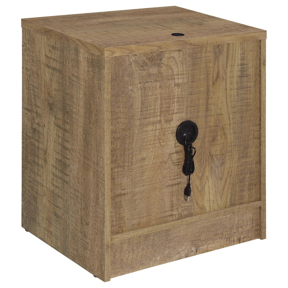 Geary Mango 2-drawer Nightstand LED Lights and USB