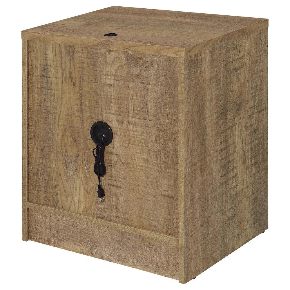 Geary Mango 2-drawer Nightstand LED Lights and USB