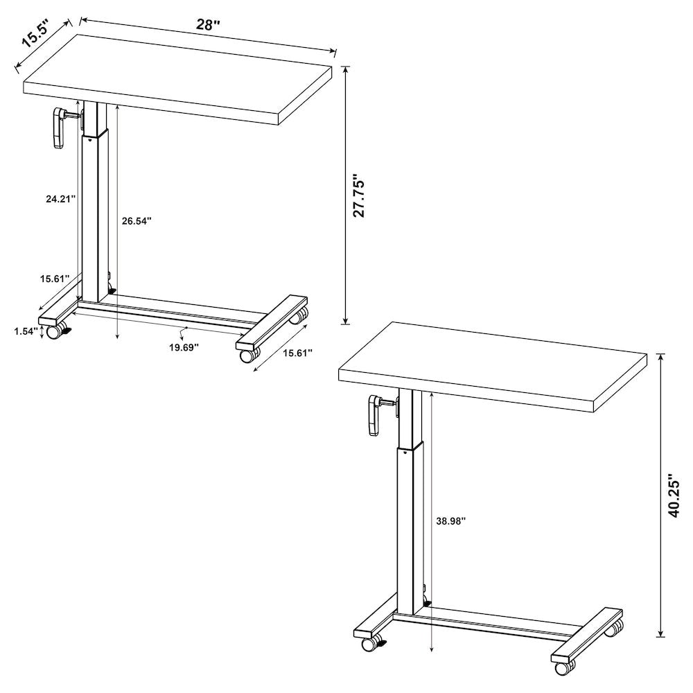 Geary Mango Height Adjustable Mobile Bedroom C-Table