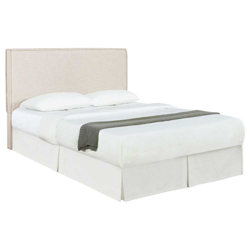 Sand Upholstered Headboard with Flange Details