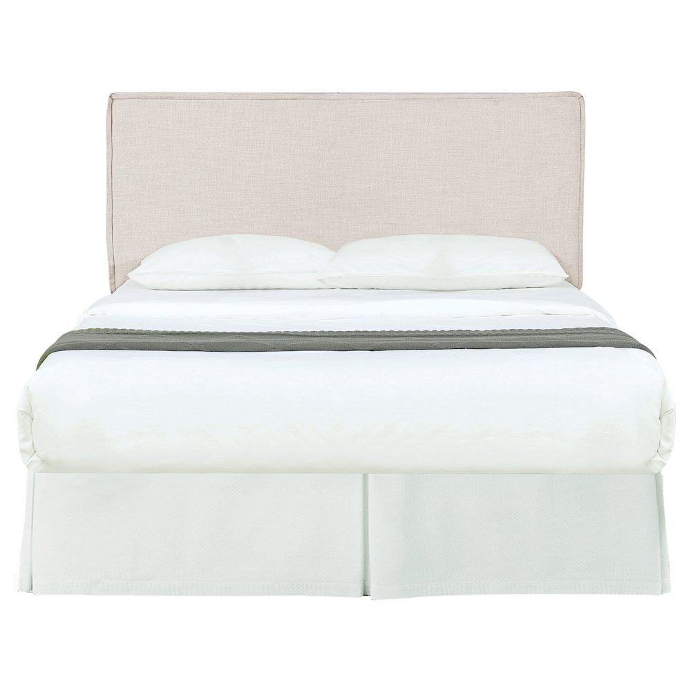 Sand Upholstered Headboard with Flange Details