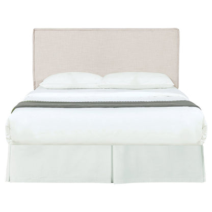 Sand Upholstered Headboard with Flange Details