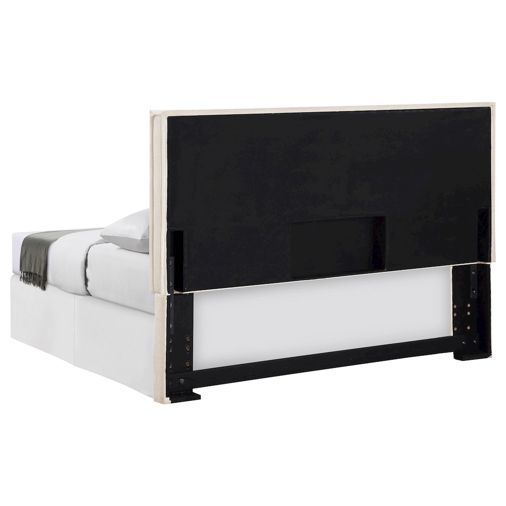 Sand Upholstered Headboard with Flange Details