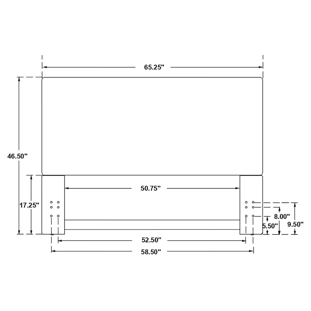 Sand Upholstered Headboard with Flange Details