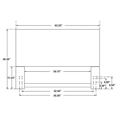 Sand Upholstered Headboard with Flange Details