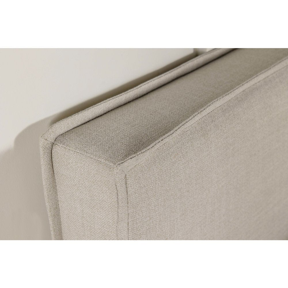 Sand Upholstered Headboard with Flange Details