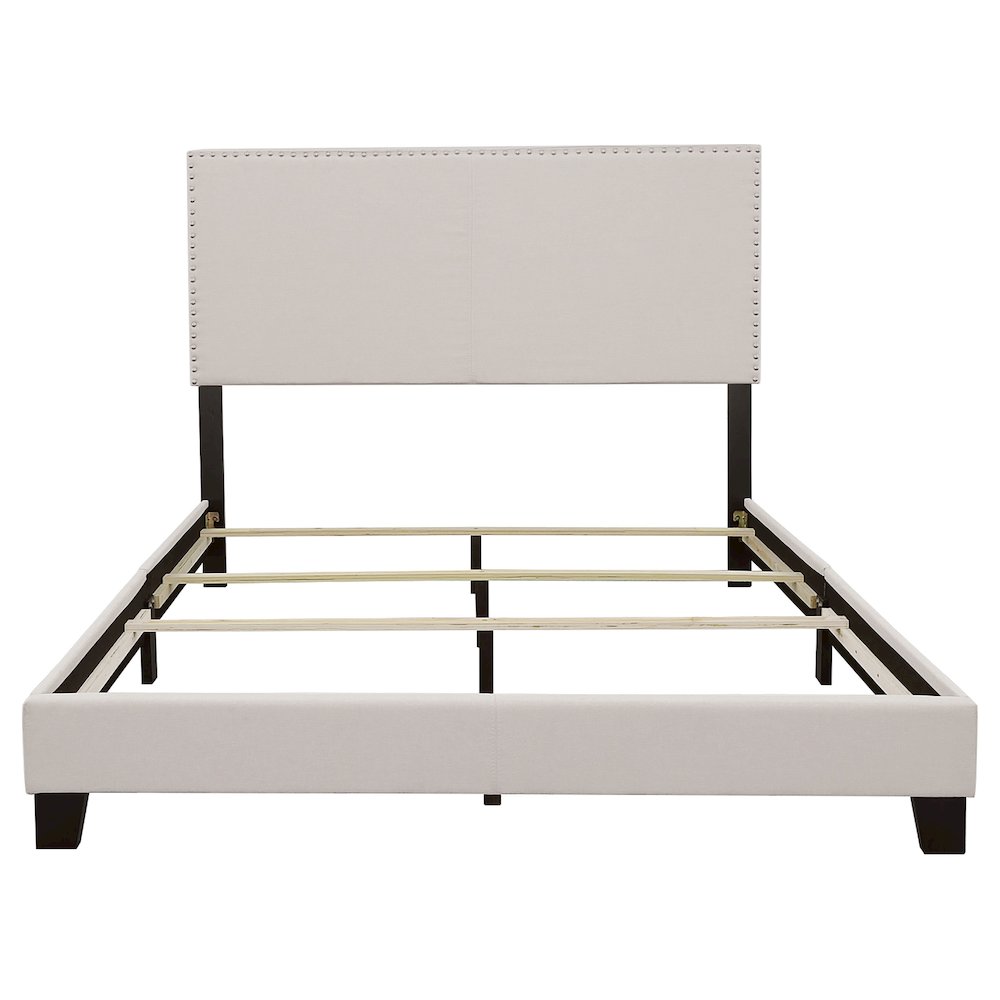 Upholstered Bed with Nailhead Trim
