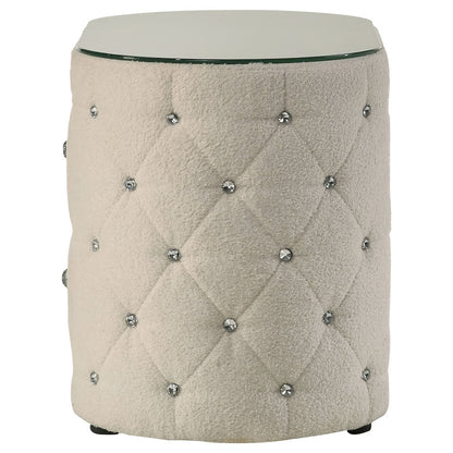 Santiago Ivory 2-drawer Upholstered Nightstand Bedside Table