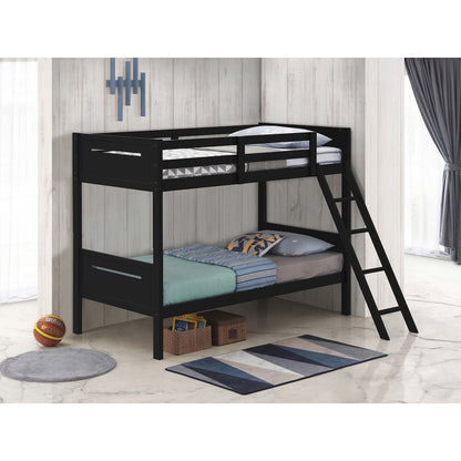 Wooden Bunk Bed with Built-in Ladder