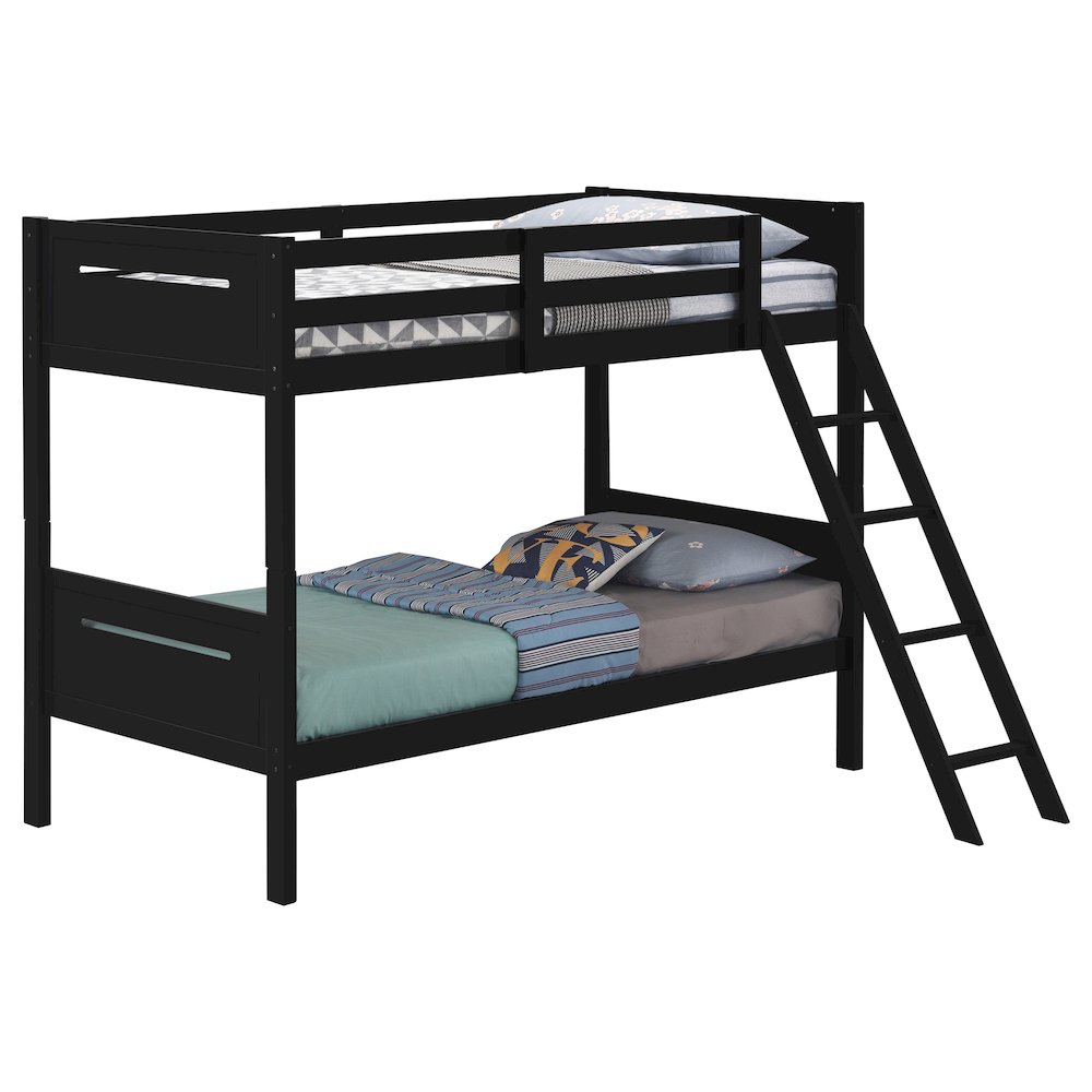 Wooden Bunk Bed with Built-in Ladder