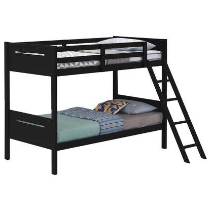 Wooden Bunk Bed with Built-in Ladder