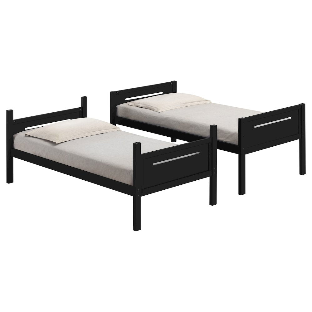 Wooden Bunk Bed with Built-in Ladder