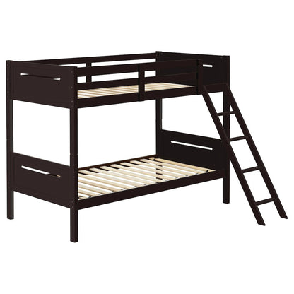 Wooden Bunk Bed with Built-in Ladder