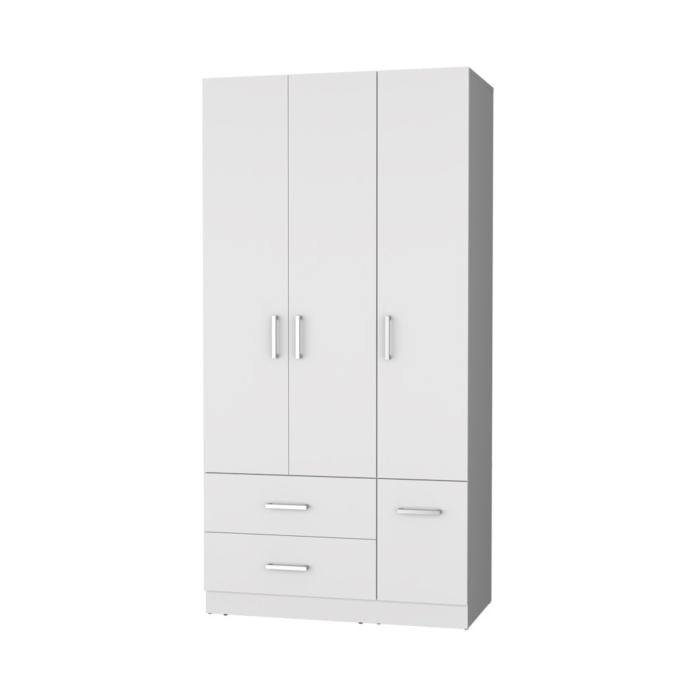 4-Door 2-Drawer Armoire White