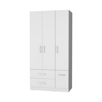 4-Door 2-Drawer Armoire White