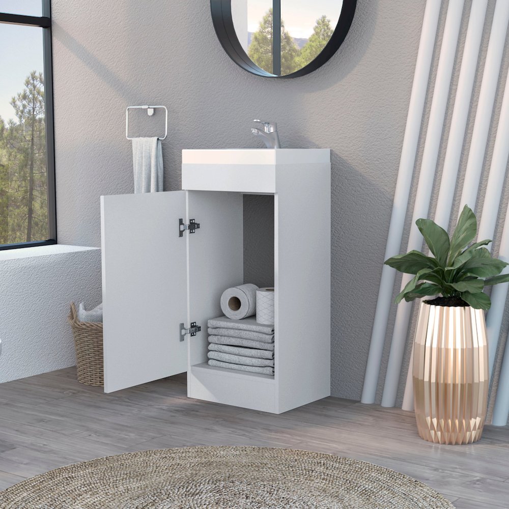1-Door Vanity Sink White