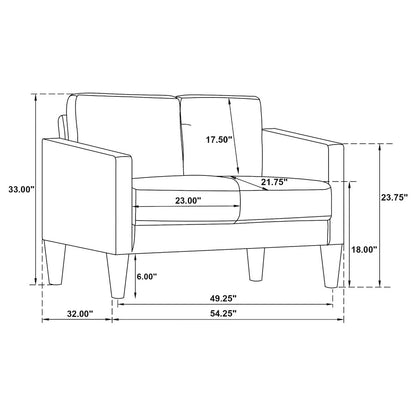 Track Arm Loveseat