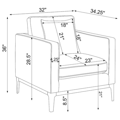 Light Grey Cushion Back Chair