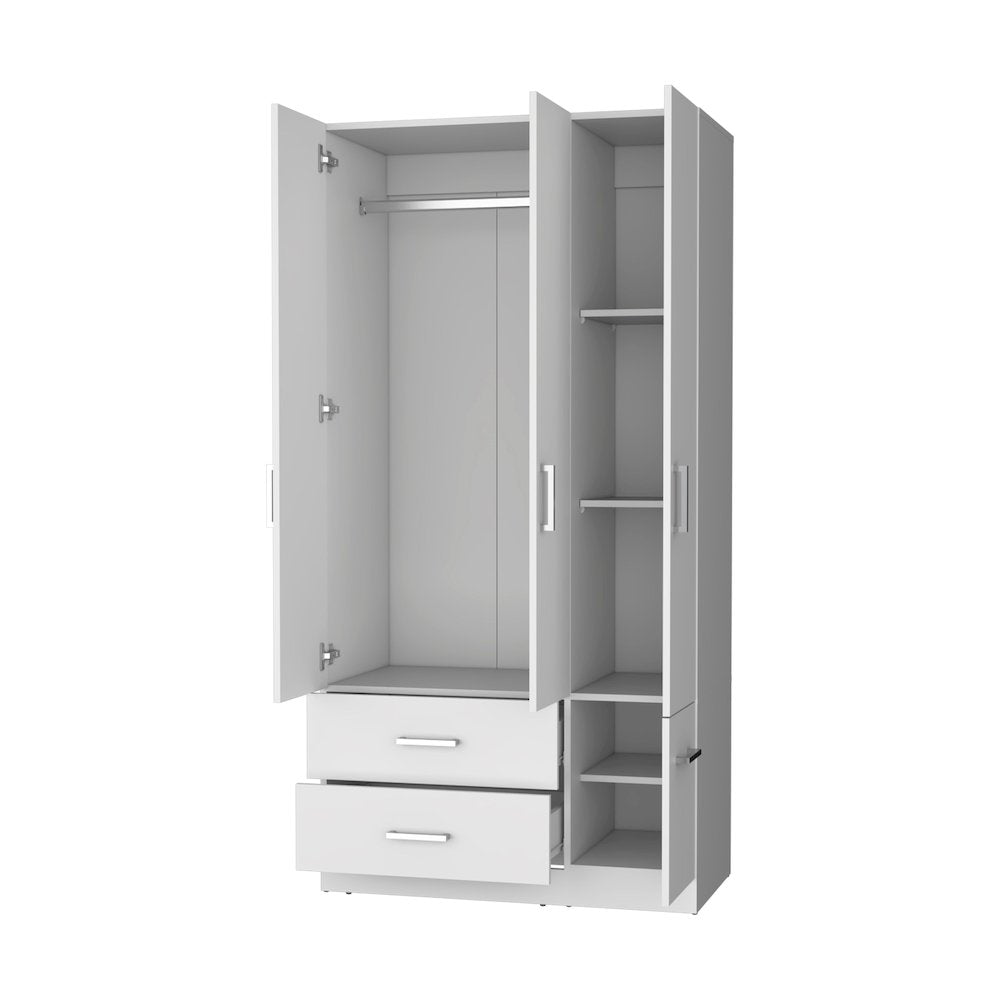 4-Door 2-Drawer Armoire White