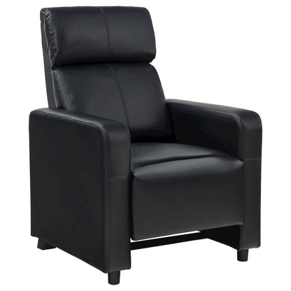 Black Upholstered Push-Back Recliner