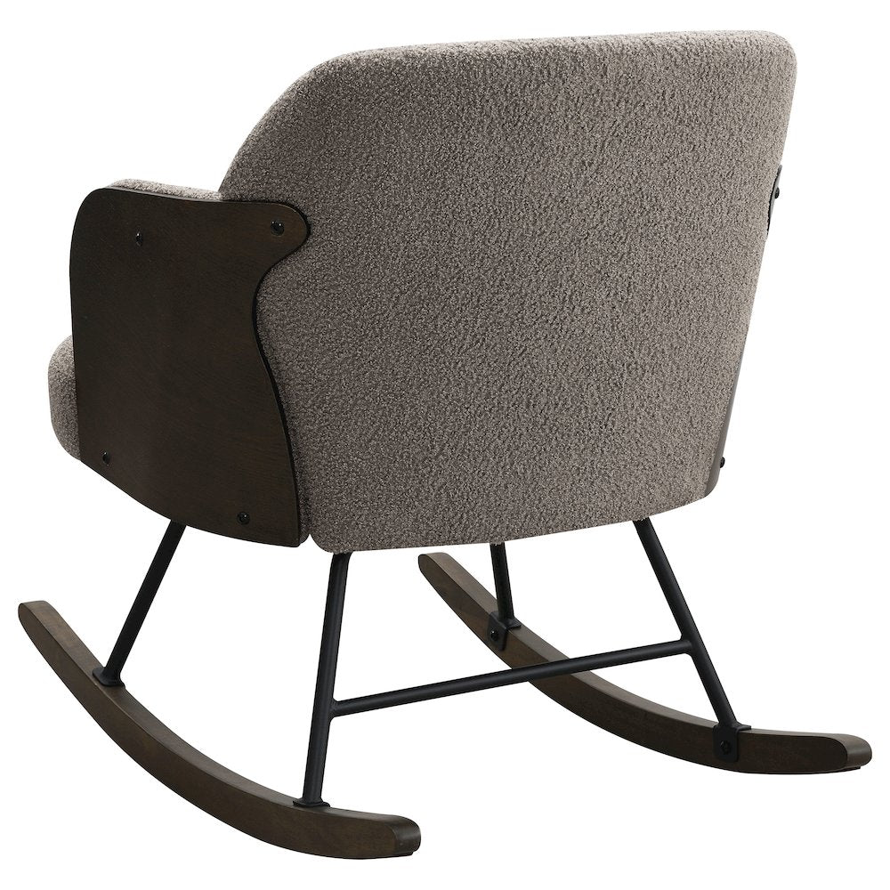 Valera Taupe Boucle Upholstered Mid Back Rocking Chair