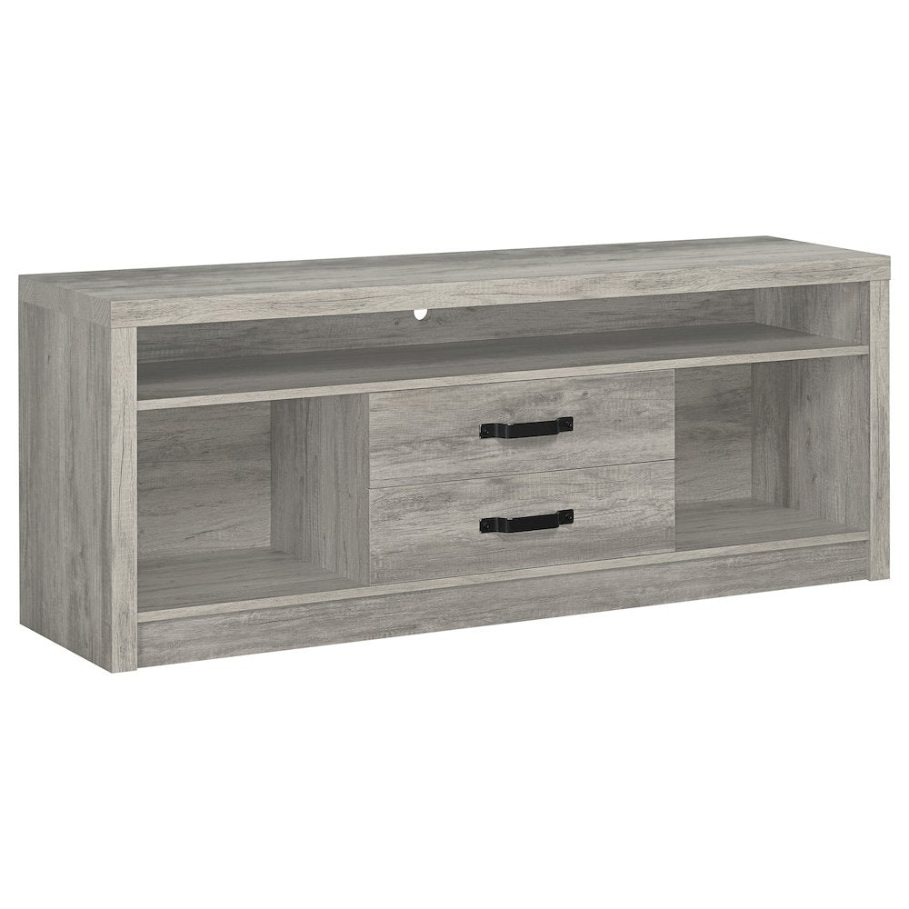 Grey Driftwood 2-drawer TV Console