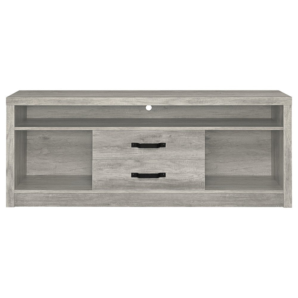 Grey Driftwood 2-drawer TV Console