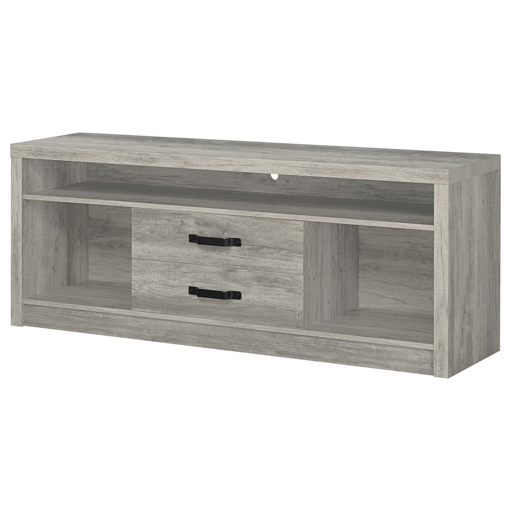 Grey Driftwood 2-drawer TV Console