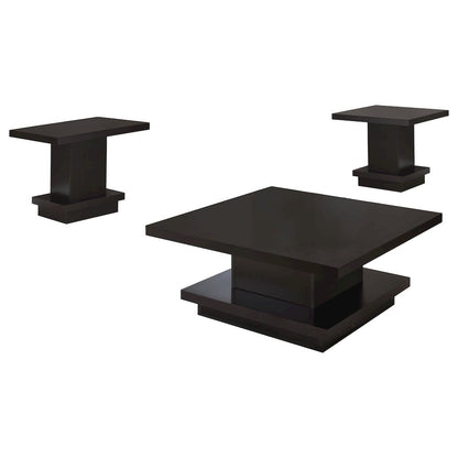 Haxton Cappuccino 3-piece Square Coffee and End Table Set