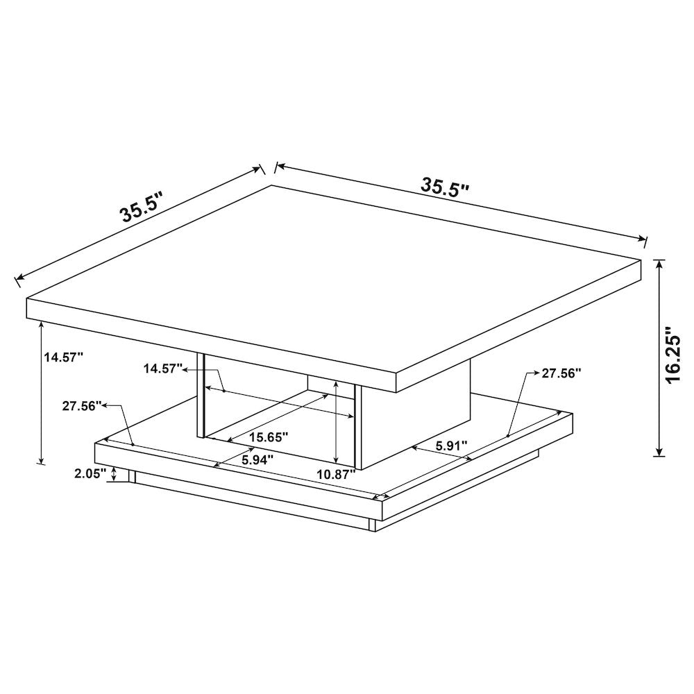 Haxton Cappuccino 3-piece Square Coffee and End Table Set