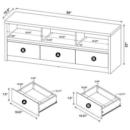 O'Brien Black 3-drawer TV Stand Media Console