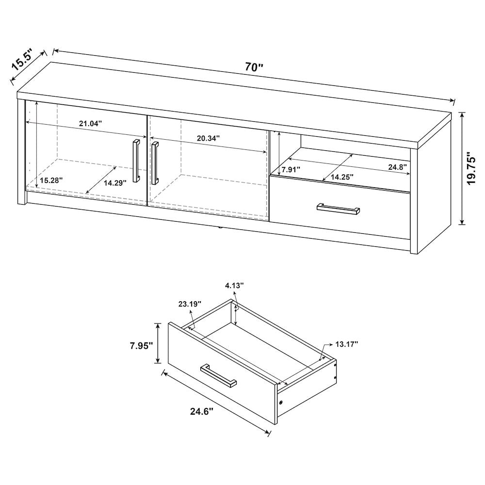 Ian Black 2-door TV Stand Media Console