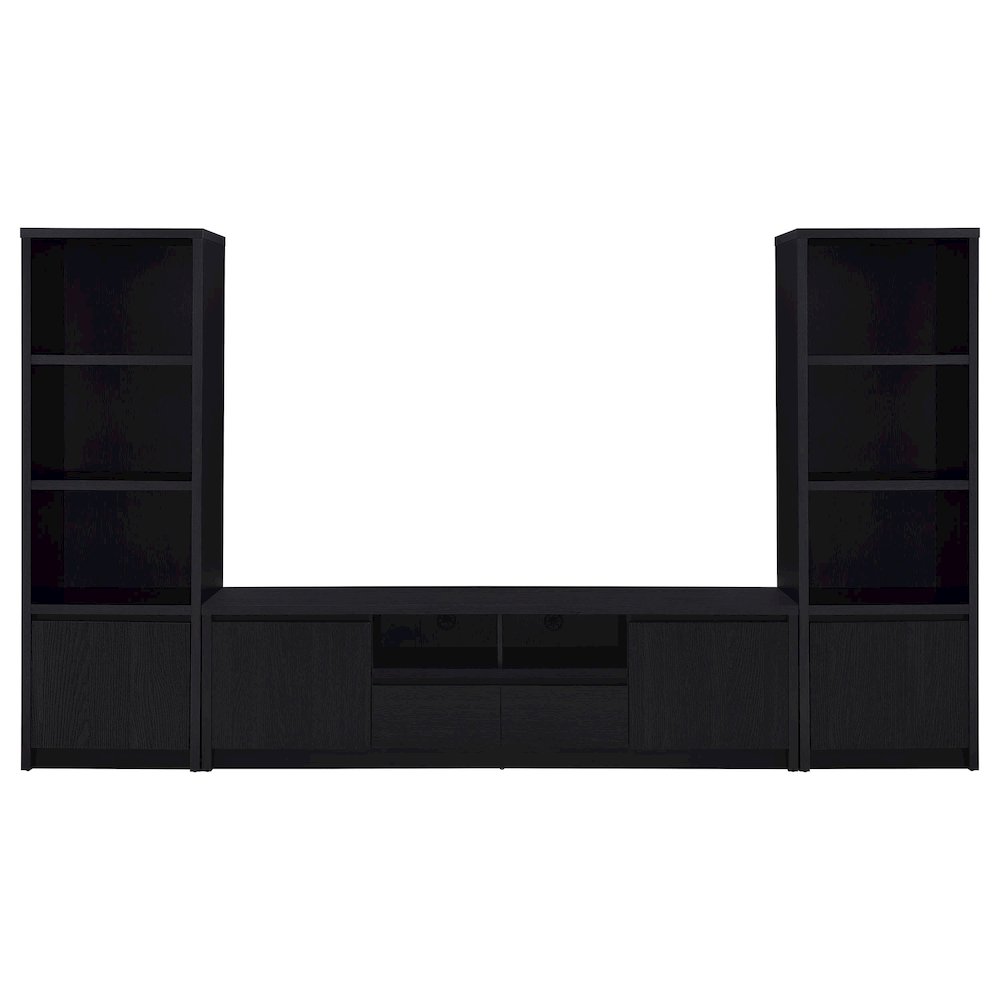 Sloat Black 3-shelf Media Tower Entertainment Pier
