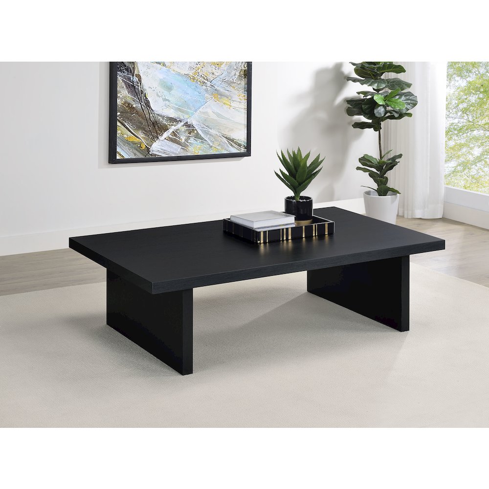 Caroline Black Rectangular Engineered Laminate Coffee Table