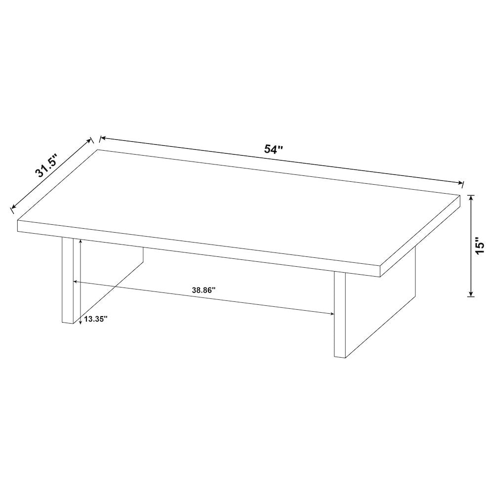 Caroline Black Rectangular Engineered Laminate Coffee Table