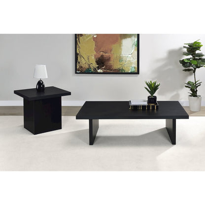 Caroline Black Rectangular Engineered Laminate Coffee Table