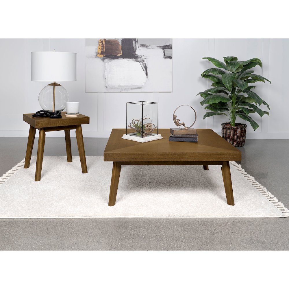 Walnut Coffee Table with Diamond Parquet