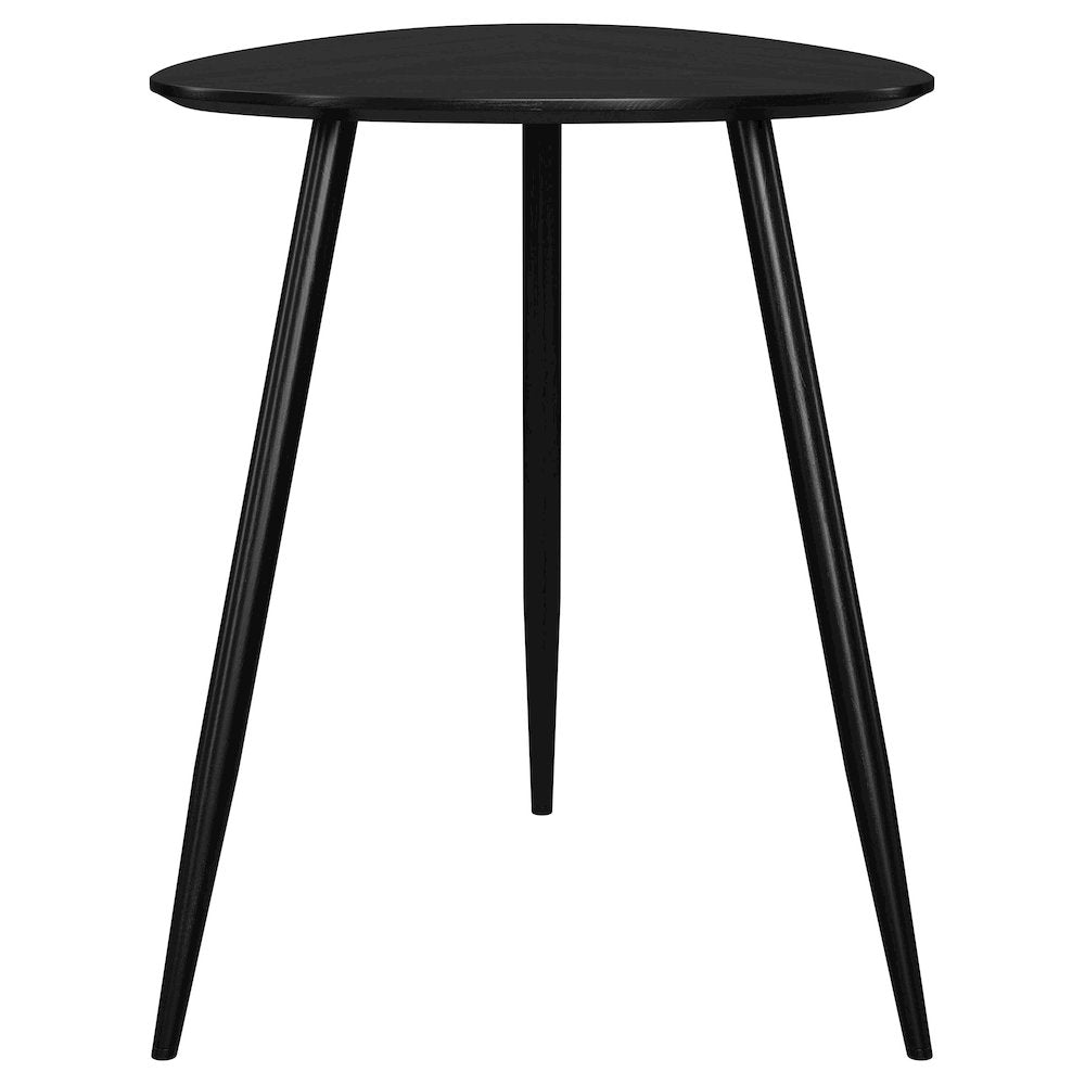 Xander Black Triangular Solid Wood End Table
