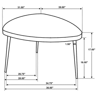 Xander Black Triangular Solid Wood Coffee Table