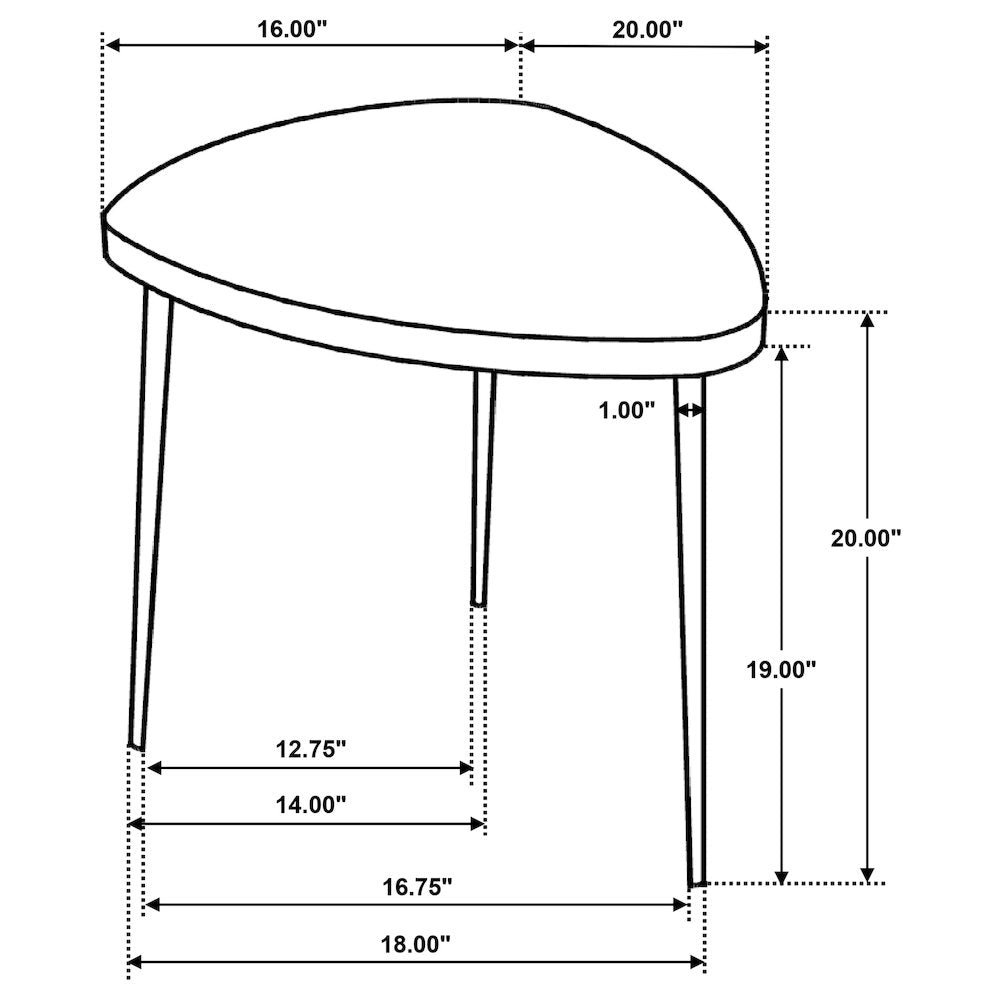Xander Black 2-piece Triangular Coffee and End Table Set
