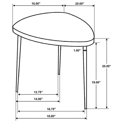 Xander Black 2-piece Triangular Coffee and End Table Set