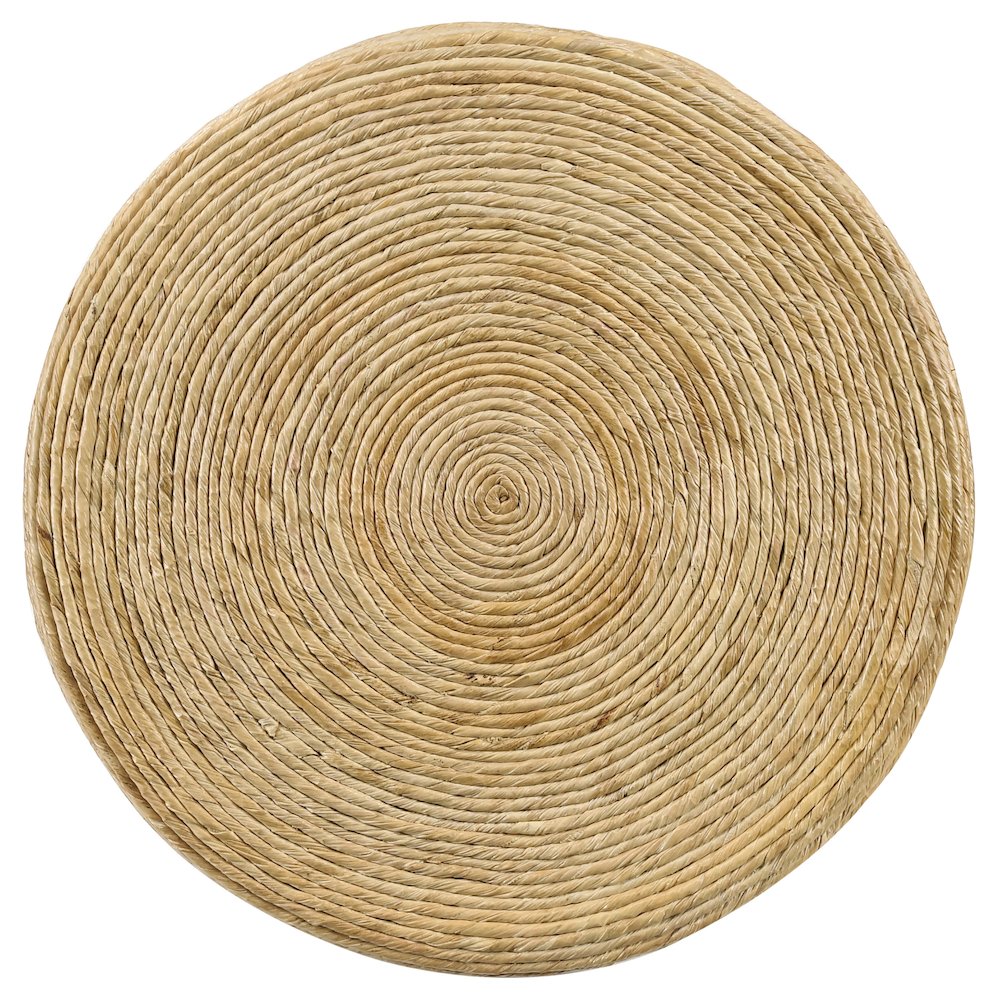 Natural Woven Rattan Round End Table