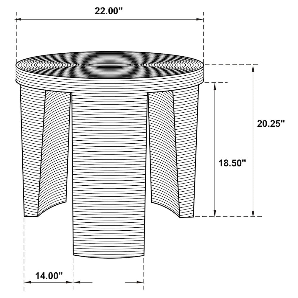 Natural Woven Rattan Round End Table