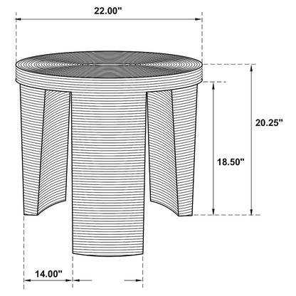 Natural Woven Rattan Round End Table