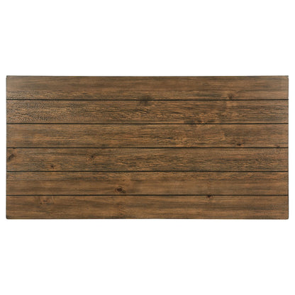 Castleton Distressed Brown Wood Coffee Table with Shelf